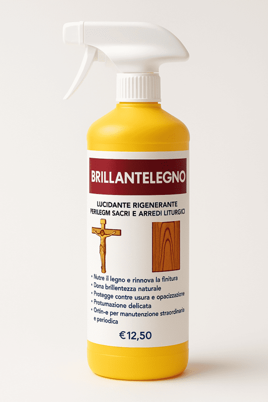BRILLANTELEGNO – Lucidante Rigenerante per Legni Sacri e Arredi Liturgici